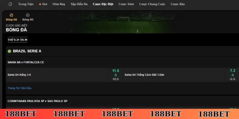 Thể thao 188Bet - lựa chọn tuyệt vời để chơi kèo rung