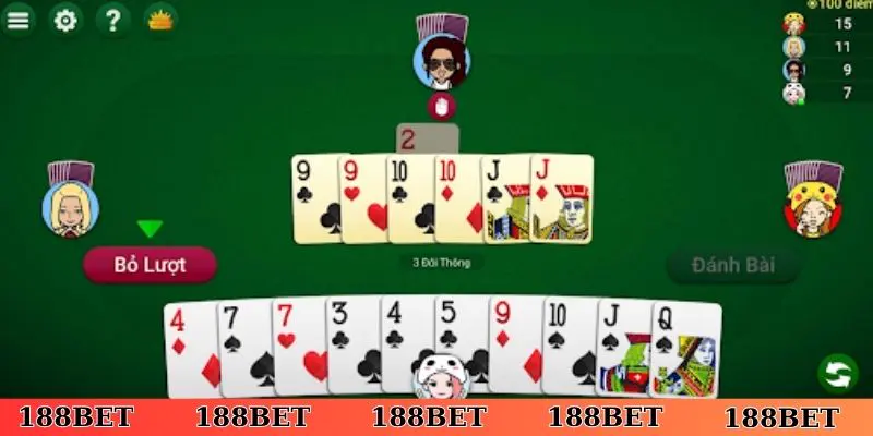 Tiến Lên miền Nam online web đỉnh cao tại 188Bet